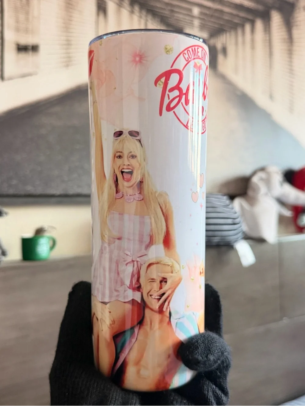 Barbie Pink & White Graphic Tumbler - Licensed Drinkware